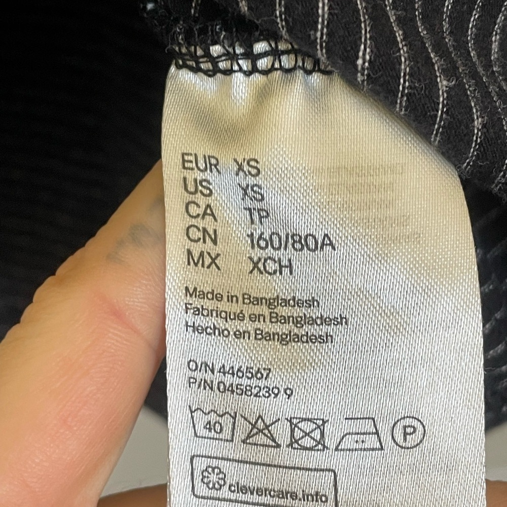 H&M Black White Striped Sheath Mini Dress Bodycon Grunge Punk Summer Y2K Cute - Picture 7 of 8